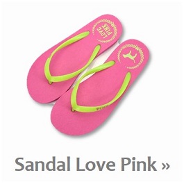 Koleksi Sandal Jepit Import Pink Love