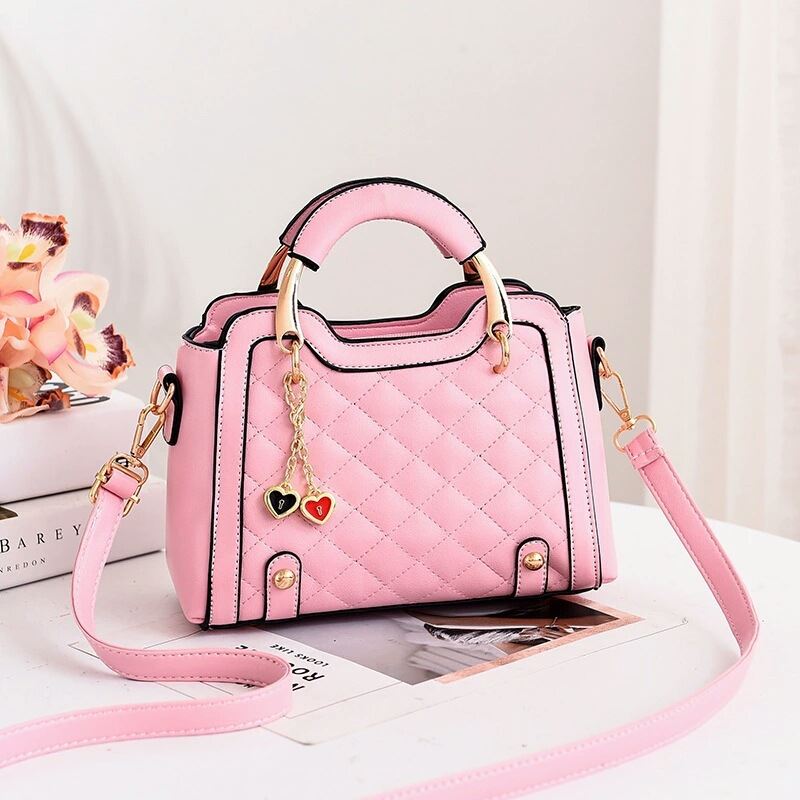 Jual JT8011-pink Tas Handbag Wanita Gantungan Twin Love Import
