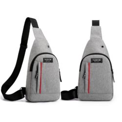 JTF12001A-gray Sling Bag Canvas Modis Pria Keren Import Terbaru